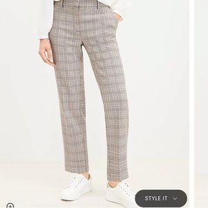 Loft Riviera curvy slim plaid trousers 8P
